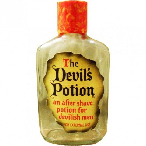 The Devil's Potion (After Shave Potion) by Leeming Division Pfizer perfume bottle