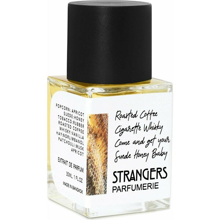 Roasted Coffee Cigarette Whisky Come and get your Suede Honey Baby by Strangers Parfumerie perfume bottle