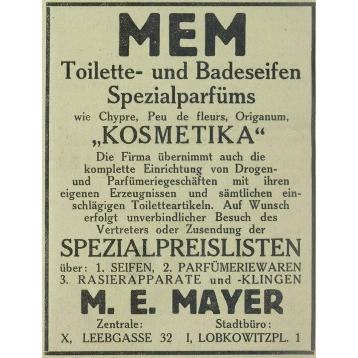 Kosmetika by MEM Company / M. E. Mayer perfume bottle