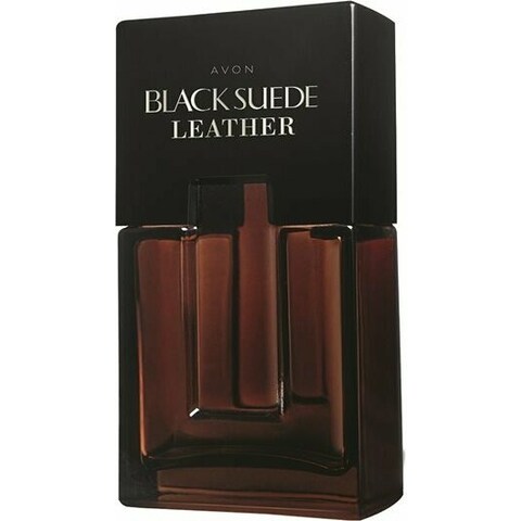 Black Suede Leather / Black Essential Leather by Avon perfume bottle