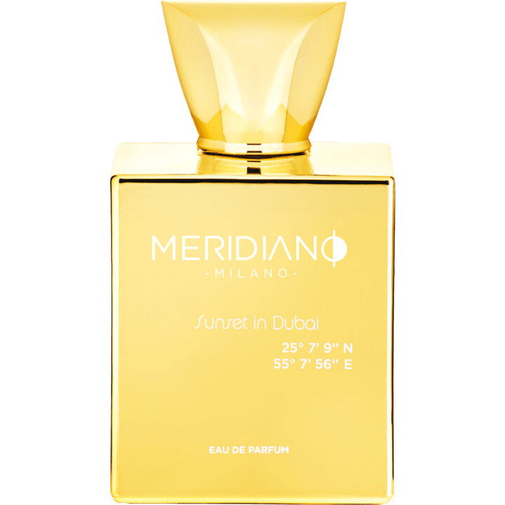 Sunset in Dubai 25° 7’ 9’’ N 55° 7’ 56’’ E by Meridiano perfume bottle