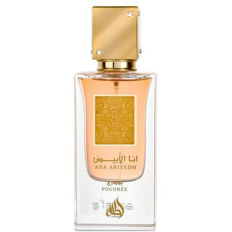 Ana Abiyedh Poudrée by Lattafa / لطافة perfume bottle