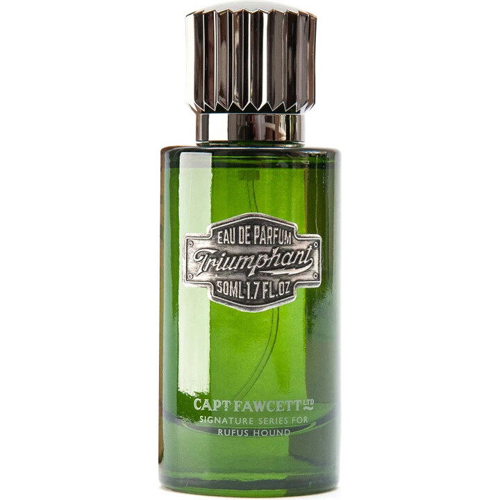 Rufus Hound's Triumphant by Captain Fawcett's perfume bottle
