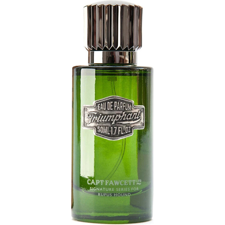 Rufus Hound's Triumphant by Captain Fawcett's perfume bottle