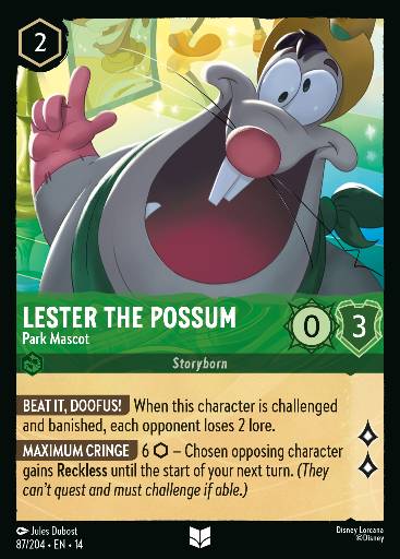 Lester the Possum - Park Mascot 87