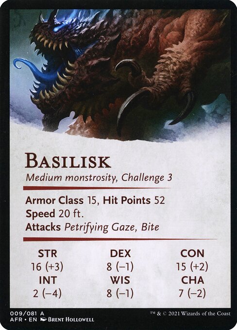 Underdark Basilisk // Basilisk 9, back face