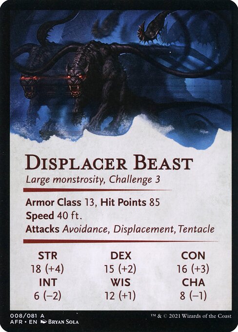 Displacer Beast // Displacer Beast 8, back face