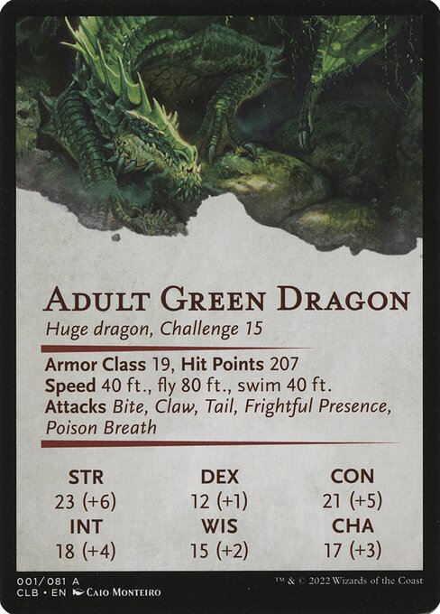Lurking Green Dragon // Lurking Green Dragon 1, back face