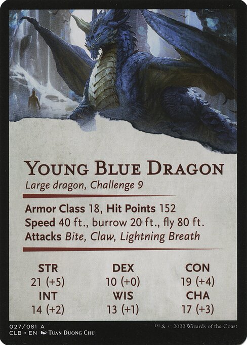 Young Blue Dragon // Young Blue Dragon 27, back face