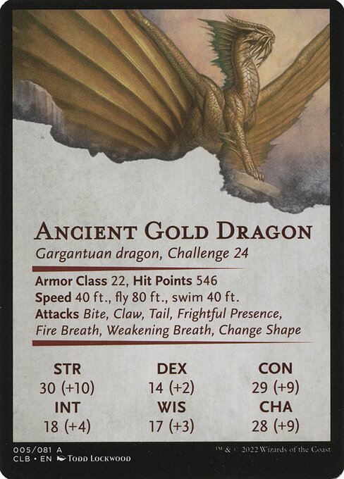 Ancient Gold Dragon // Ancient Gold Dragon 5, back face