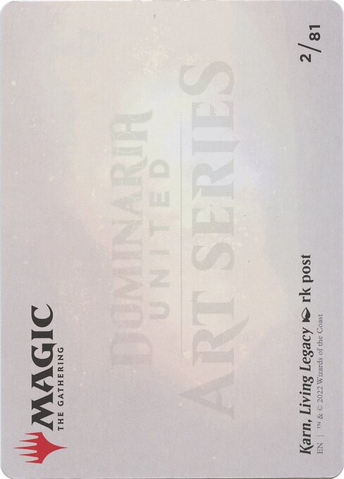 Karn, Living Legacy // Karn, Living Legacy 2, back face