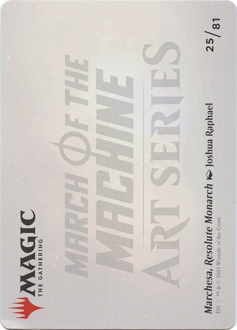Marchesa, Resolute Monarch // Marchesa, Resolute Monarch 25, back face