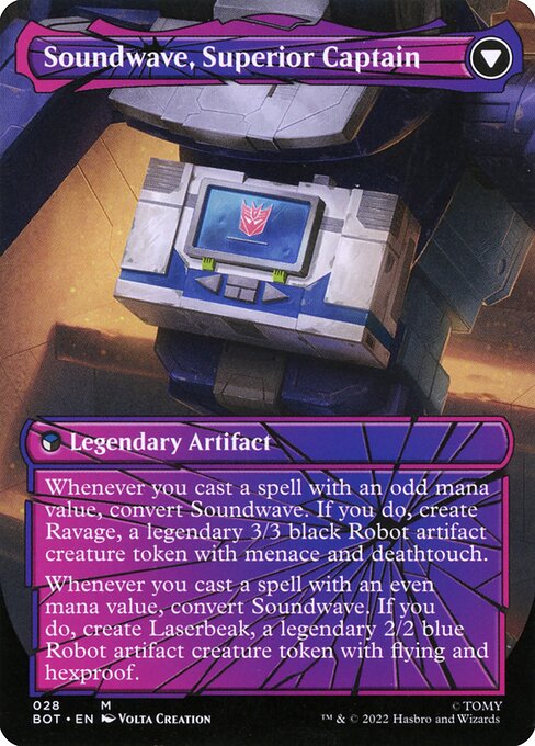 Soundwave, Sonic Spy // Soundwave, Superior Captain 28, back face