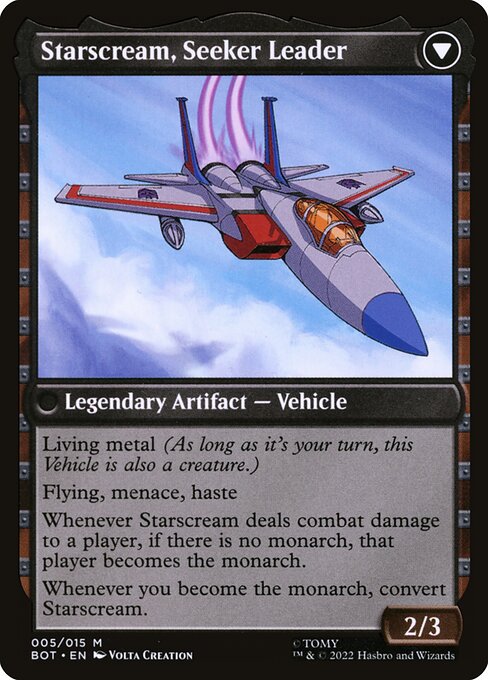 Starscream, Power Hungry // Starscream, Seeker Leader 5, back face