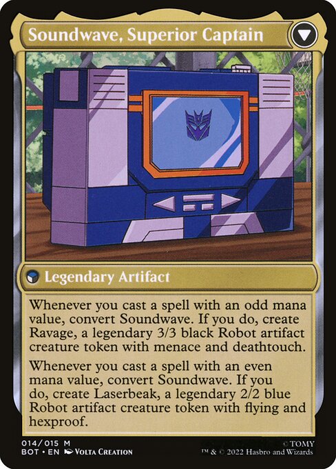 Soundwave, Sonic Spy // Soundwave, Superior Captain 14, back face