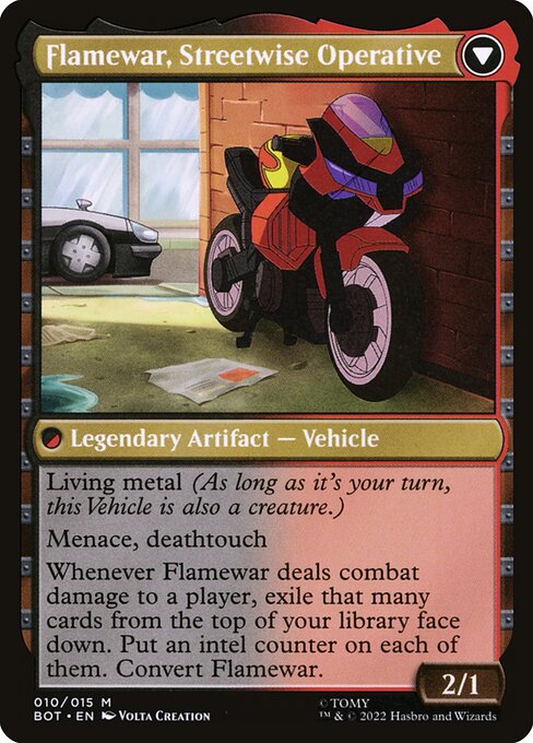 Flamewar, Brash Veteran // Flamewar, Streetwise Operative 10, back face