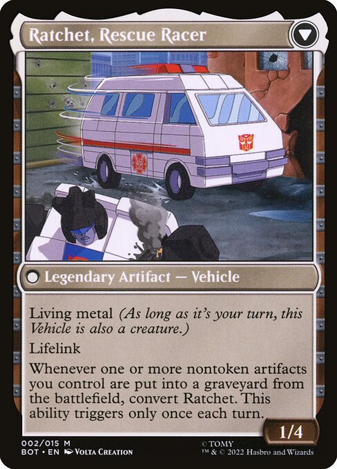 Ratchet, Field Medic // Ratchet, Rescue Racer 2, back face