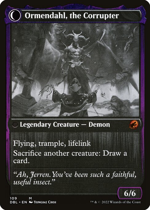 Jerren, Corrupted Bishop // Ormendahl, the Corrupter 109, back face