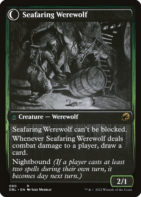 Suspicious Stowaway // Seafaring Werewolf 80, back face