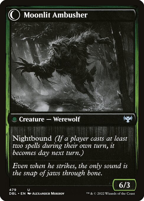 Oakshade Stalker // Moonlit Ambusher 479, back face