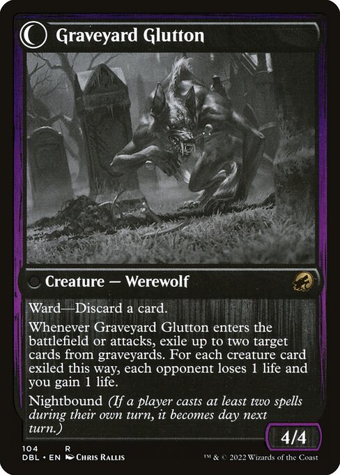 Graveyard Trespasser // Graveyard Glutton 104, back face