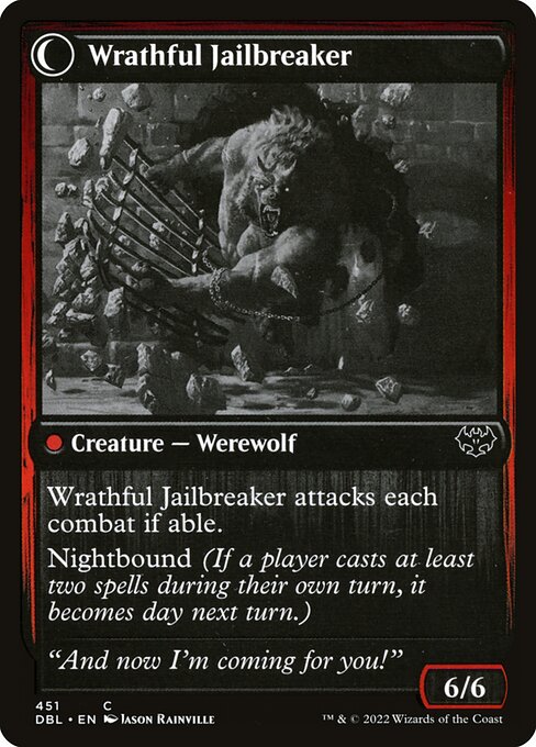 Weary Prisoner // Wrathful Jailbreaker 451, back face