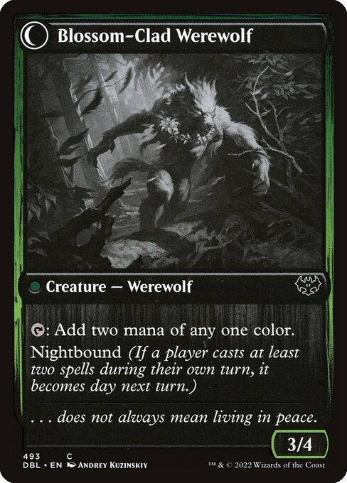 Weaver of Blossoms // Blossom-Clad Werewolf 493, back face