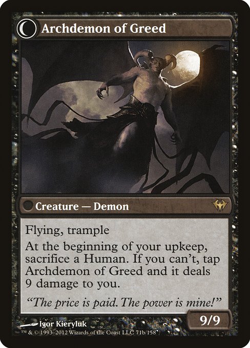 Ravenous Demon // Archdemon of Greed 71, back face