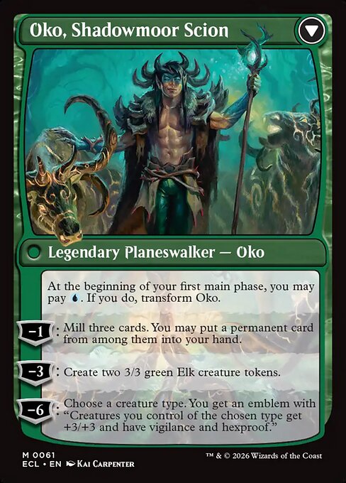 Oko, Lorwyn Liege // Oko, Shadowmoor Scion 61, back face