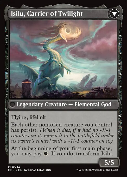 Eirdu, Carrier of Dawn // Isilu, Carrier of Twilight 13, back face