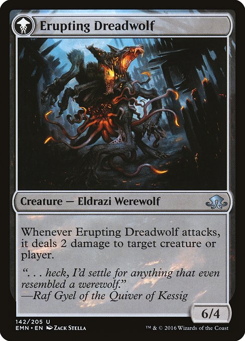 Smoldering Werewolf // Erupting Dreadwolf 142, back face