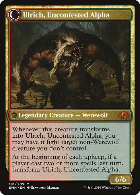 Ulrich of the Krallenhorde // Ulrich, Uncontested Alpha 191, back face