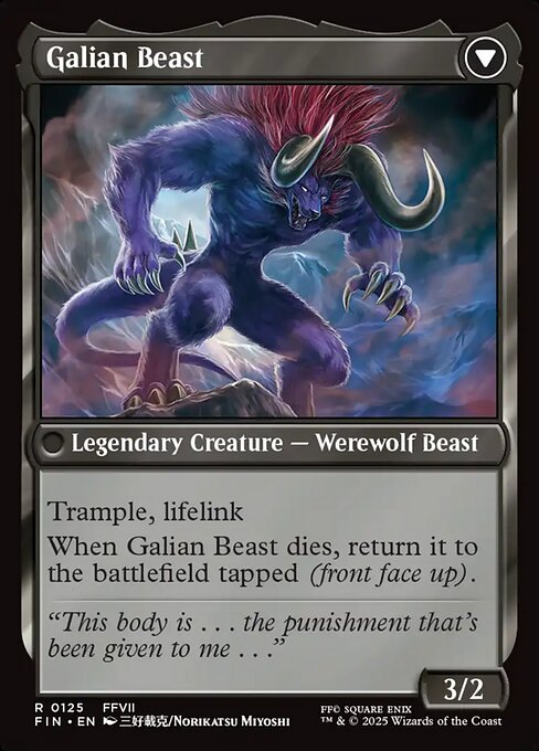 Vincent Valentine // Galian Beast 125, back face