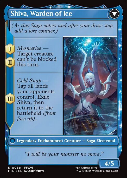 Jill, Shiva's Dominant // Shiva, Warden of Ice 58, back face