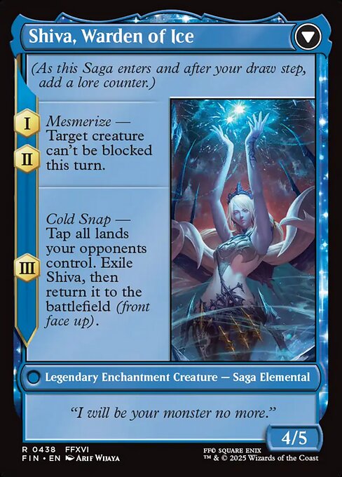 Jill, Shiva's Dominant // Shiva, Warden of Ice 438, back face