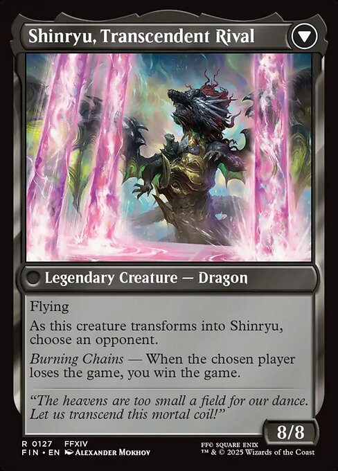 Zenos yae Galvus // Shinryu, Transcendent Rival 127, back face