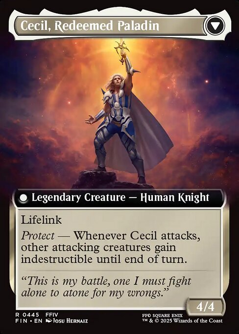 Cecil, Dark Knight // Cecil, Redeemed Paladin 445, back face