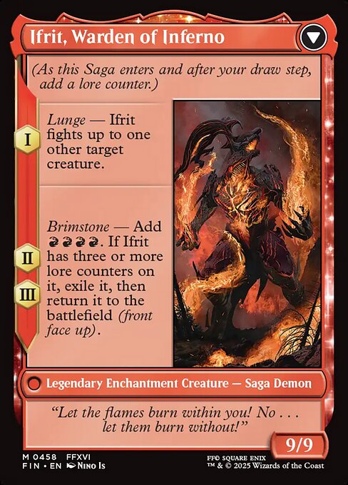 Clive, Ifrit's Dominant // Ifrit, Warden of Inferno 458, back face