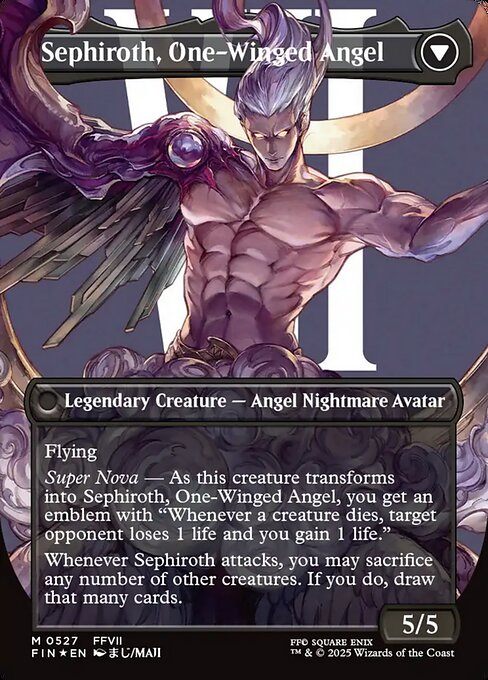 Sephiroth, Fabled SOLDIER // Sephiroth, One-Winged Angel 527, back face