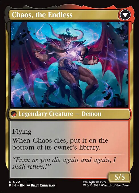 Garland, Knight of Cornelia // Chaos, the Endless 221, back face