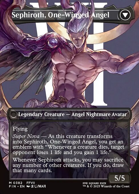 Sephiroth, Fabled SOLDIER // Sephiroth, One-Winged Angel 382, back face