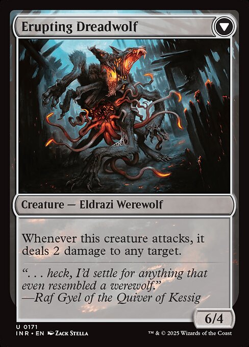 Smoldering Werewolf // Erupting Dreadwolf 171, back face