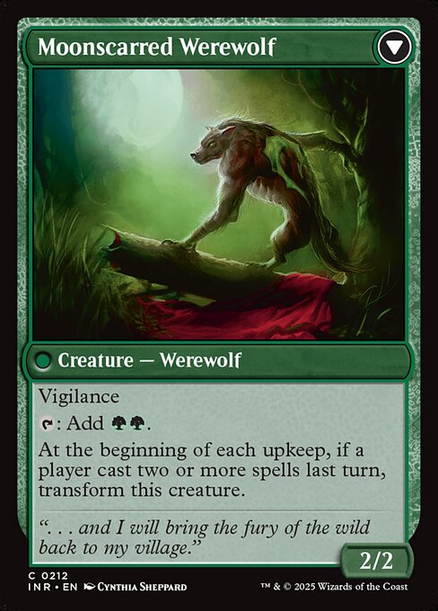 Scorned Villager // Moonscarred Werewolf 212, back face