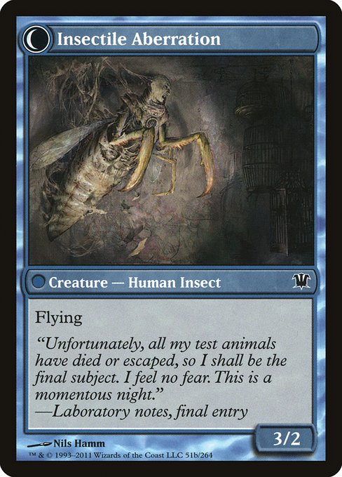 Delver of Secrets // Insectile Aberration 51, back face