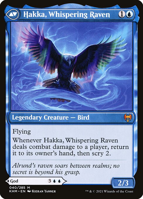Alrund, God of the Cosmos // Hakka, Whispering Raven 40, back face