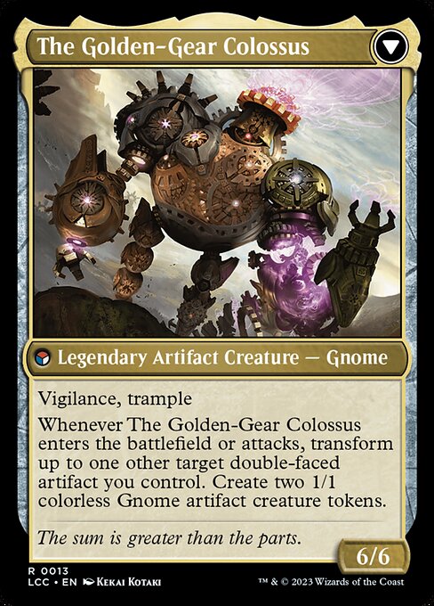 Tetzin, Gnome Champion // The Golden-Gear Colossus 13, back face
