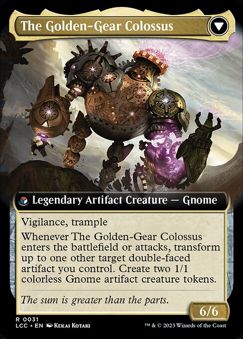 Tetzin, Gnome Champion // The Golden-Gear Colossus 31, back face