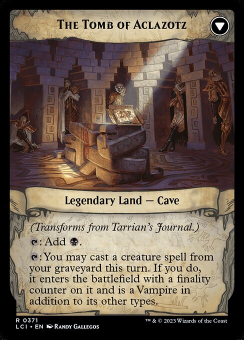 Tarrian's Journal // The Tomb of Aclazotz 371, back face