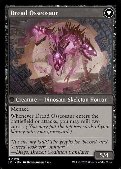 Visage of Dread // Dread Osseosaur 129, back face