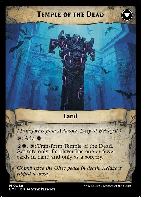 Aclazotz, Deepest Betrayal // Temple of the Dead 88, back face